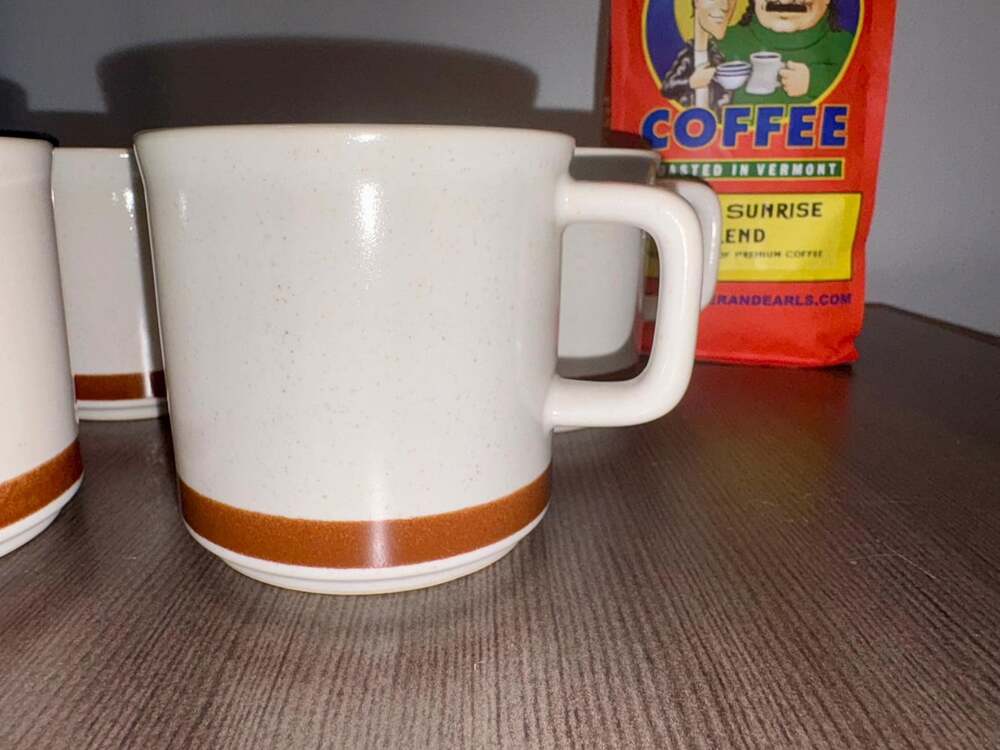 Vintage Stoneware Coffee Mugs | Woodhaven Collection Sunnybrook | Set of 4 | Mid